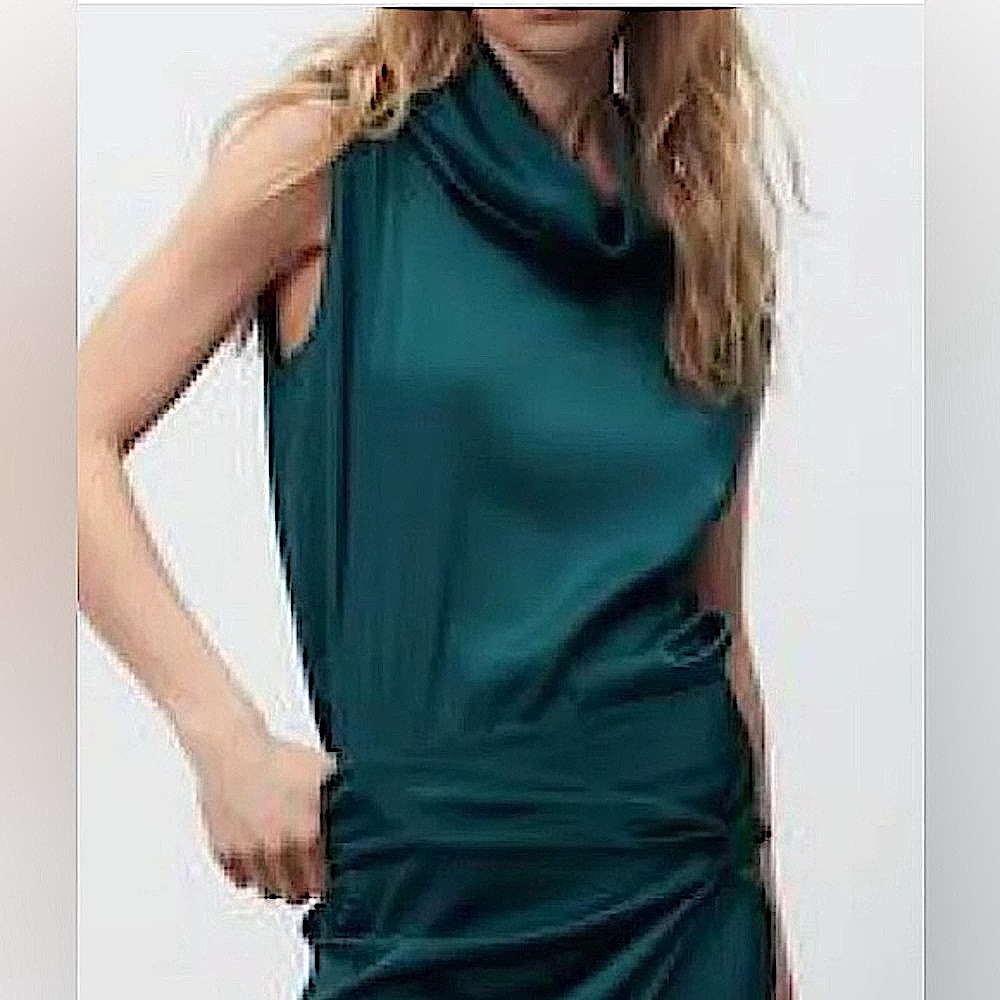 NWT ZARA SATIN EFFECT COWL SLEEVELESS TOP, S